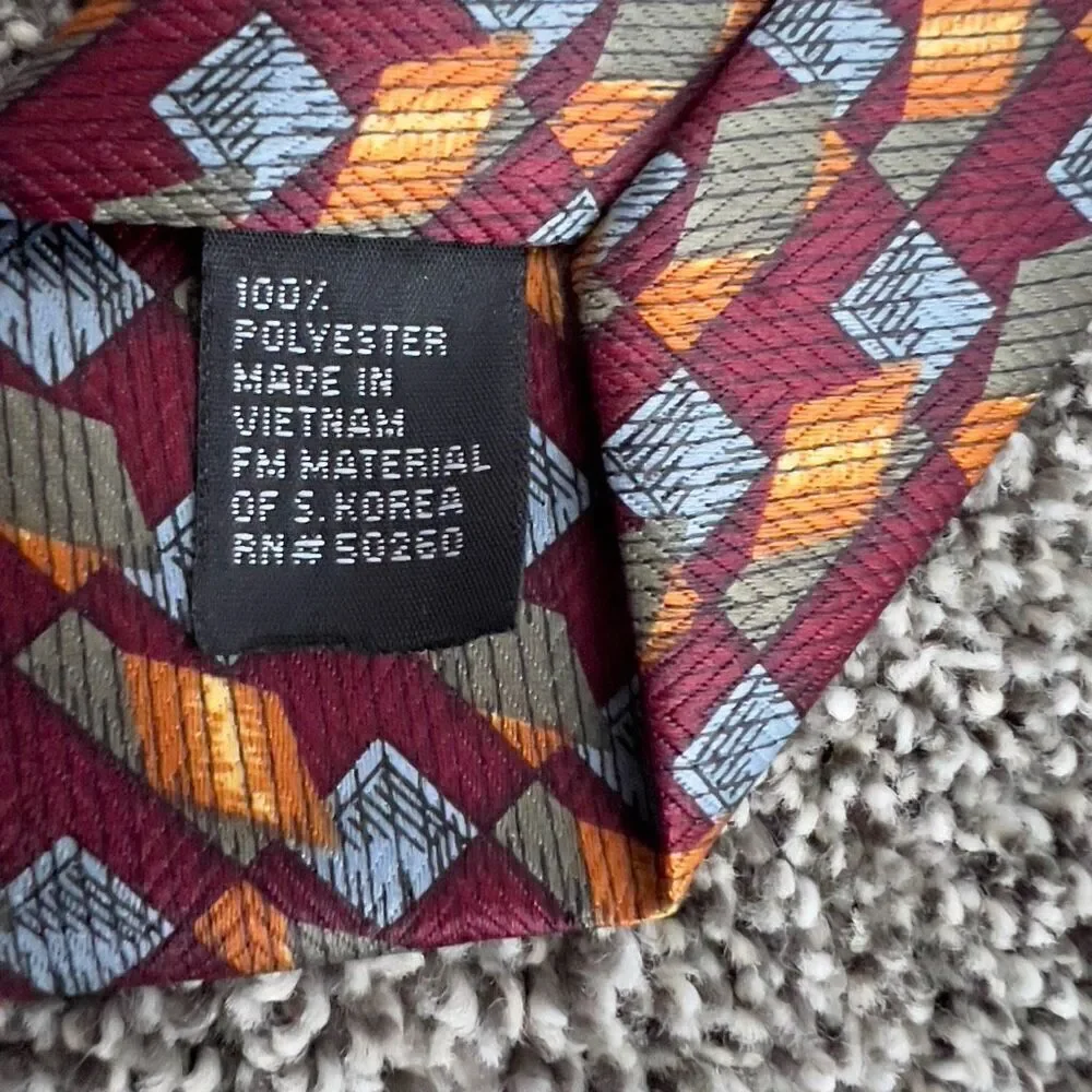 Boys Geometric Patterned Polyester Clip On Tie